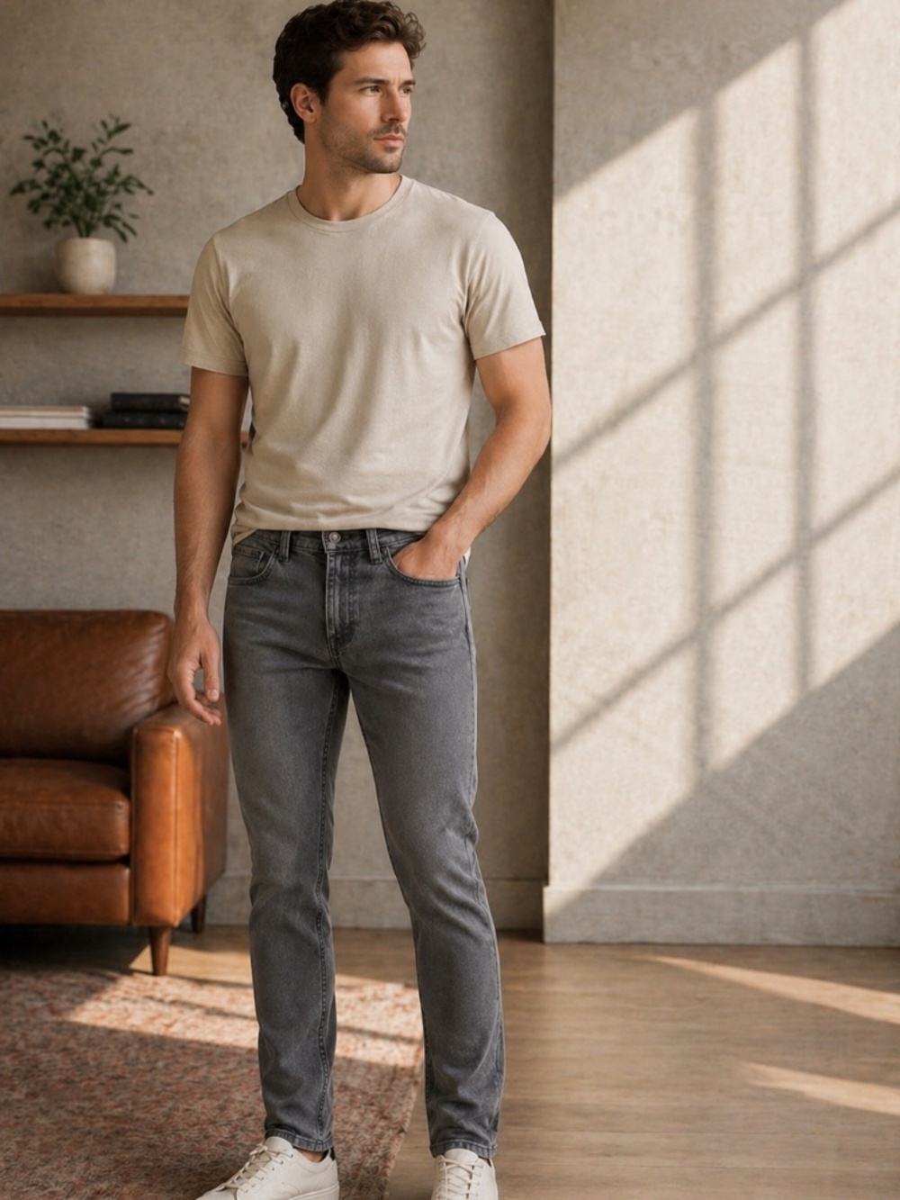 Levi’s 511 Slim Fit Jeans Men’s 34x32 Gray Stretch Denim Faded Wash